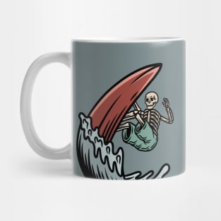 Retro Surfing Skeleton Mug